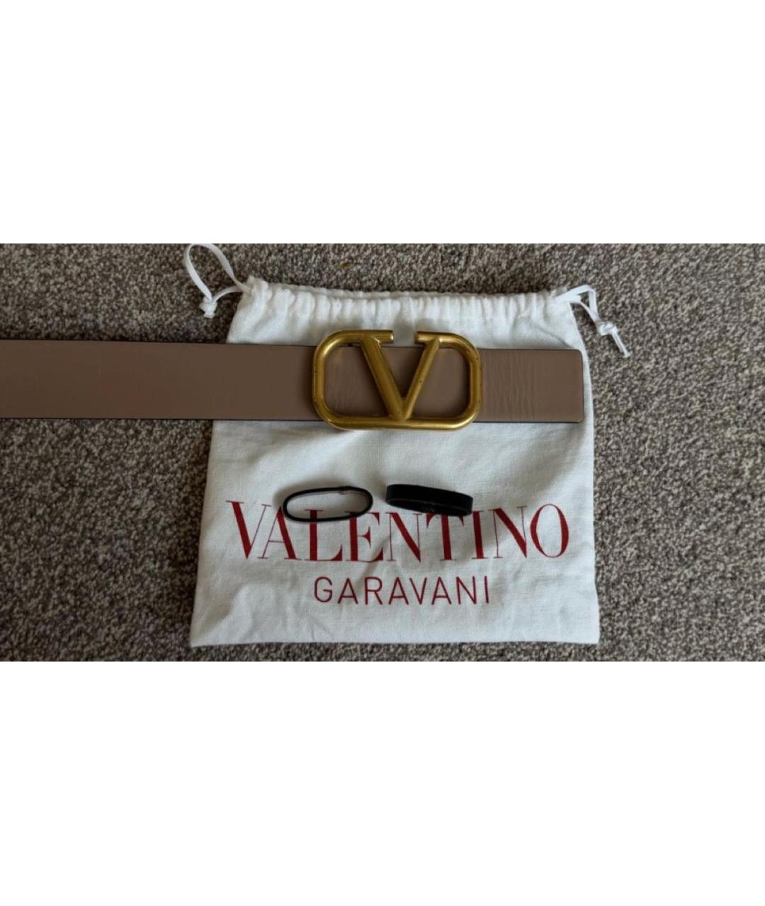 VALENTINO Бежевый кожаный ремень, фото 7