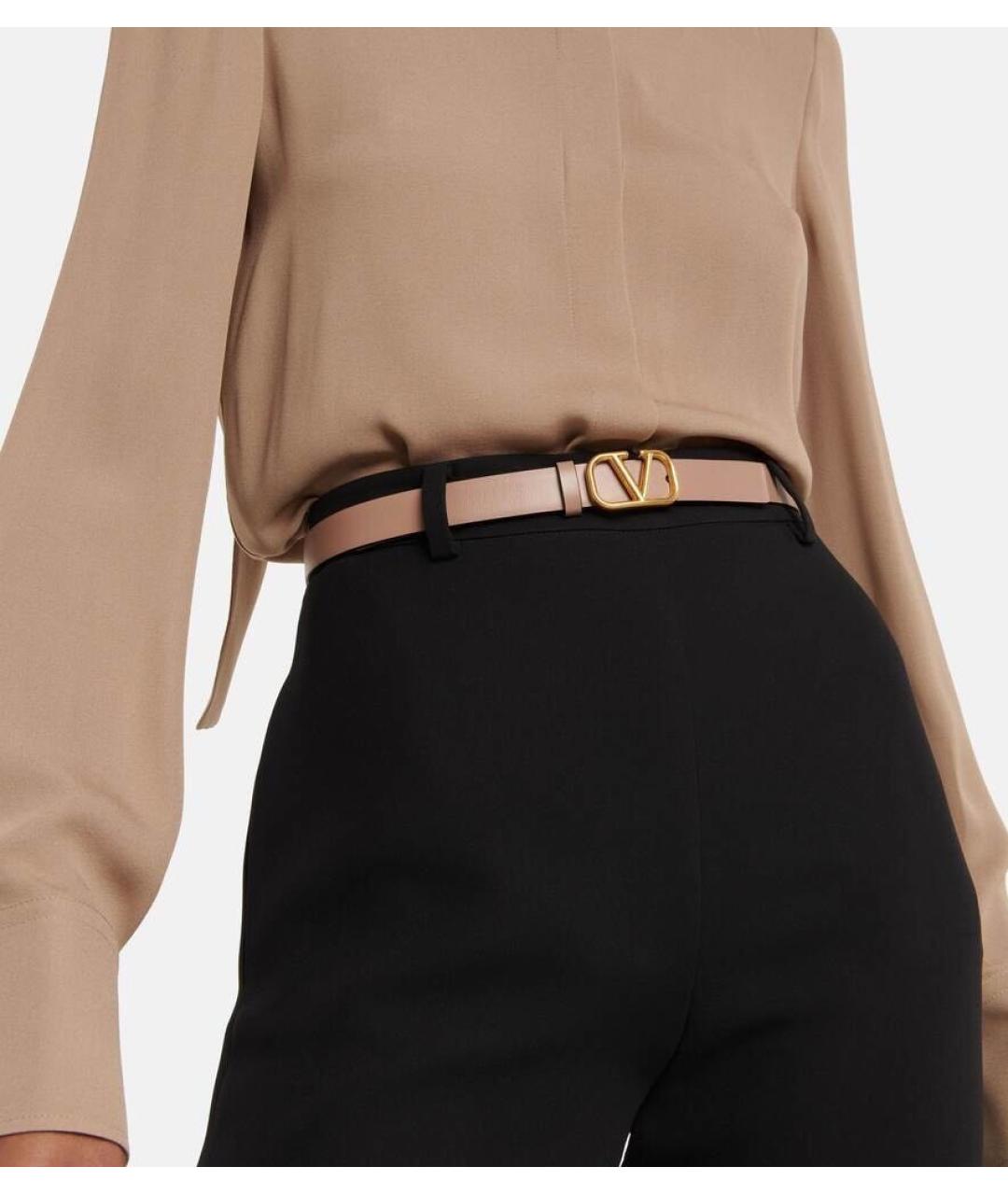 VALENTINO Бежевый кожаный ремень, фото 2