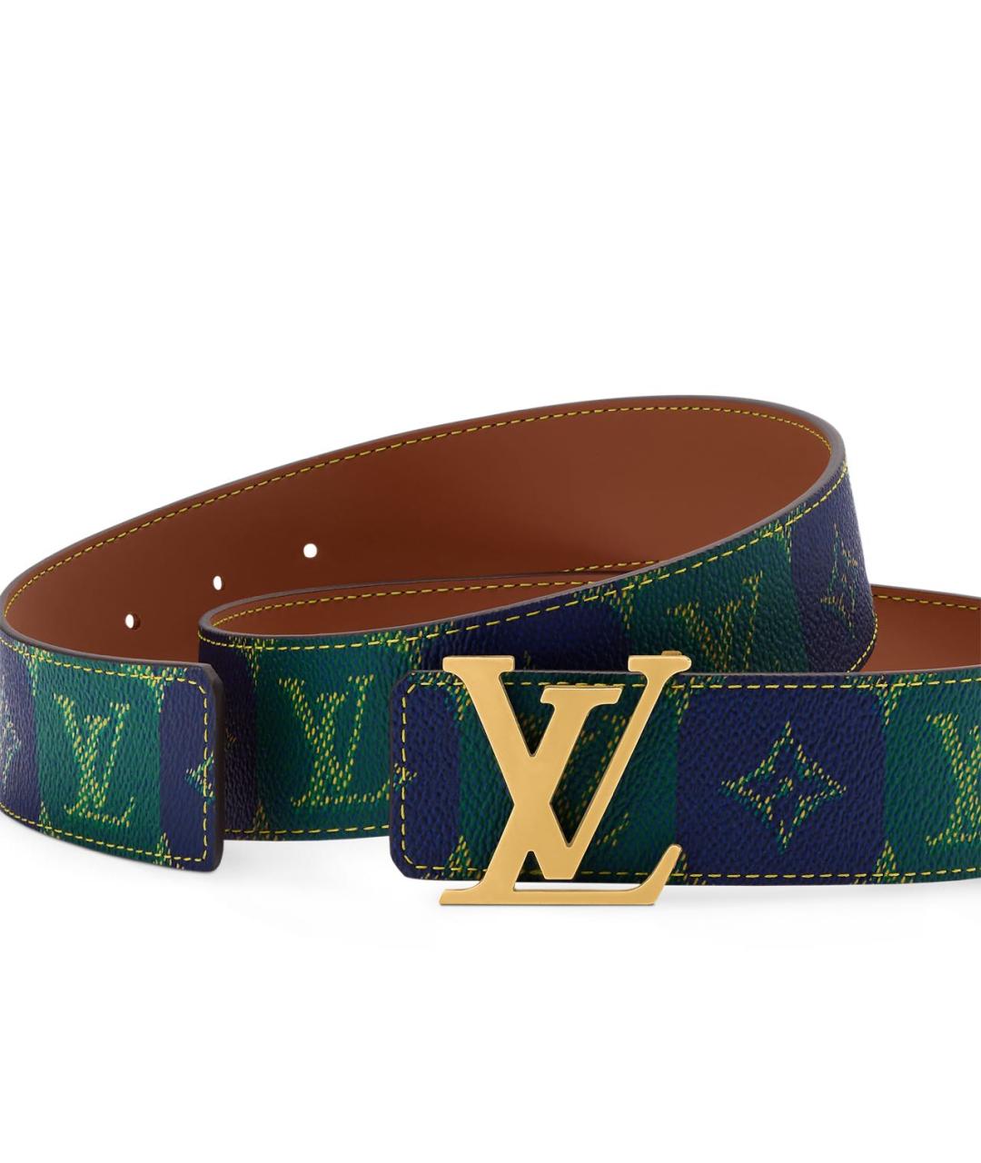 LOUIS VUITTON Темно-синий кожаный ремень, фото 2