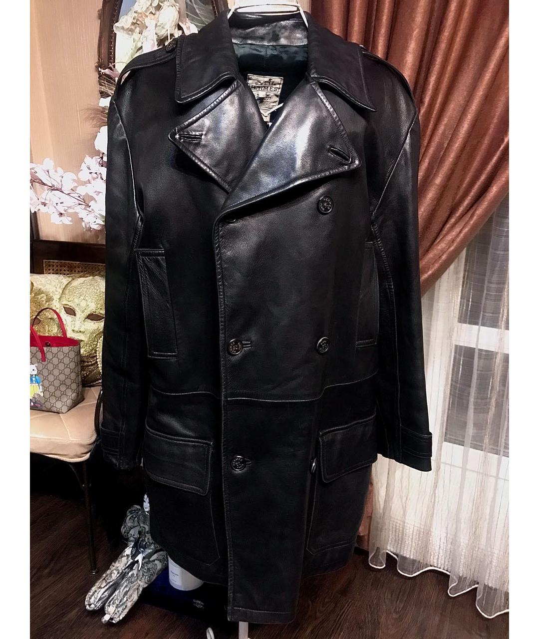 HERMES Черная кожаная куртка, фото 9