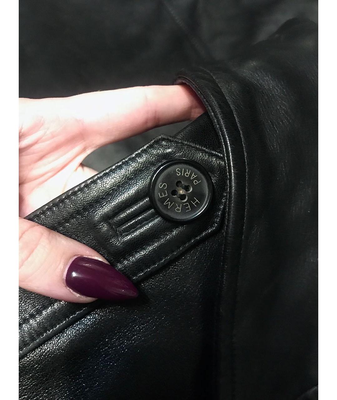HERMES Черная кожаная куртка, фото 6