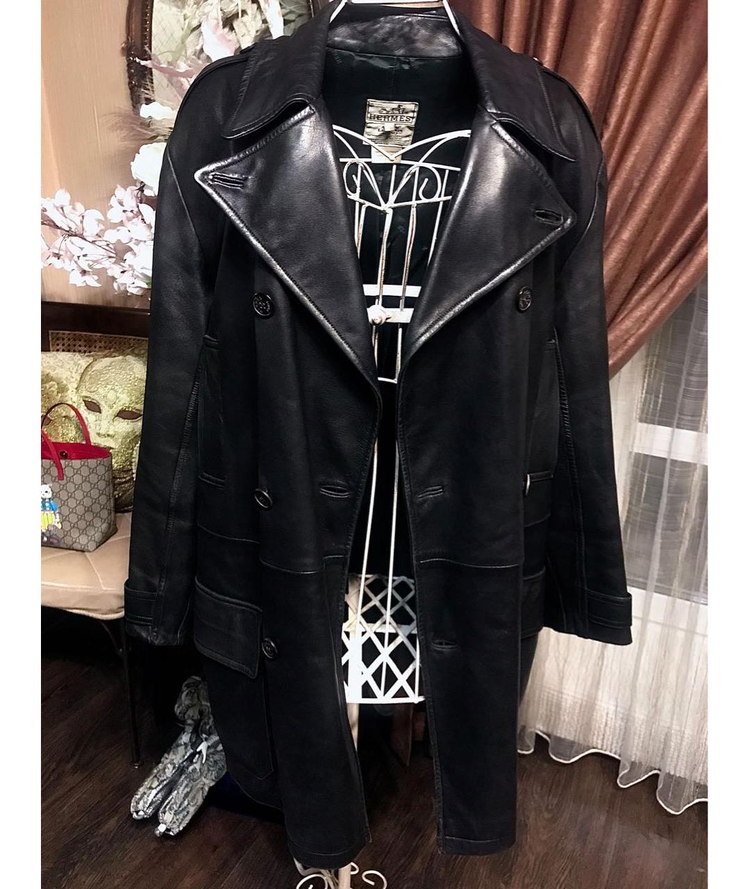 HERMES Черная кожаная куртка, фото 5