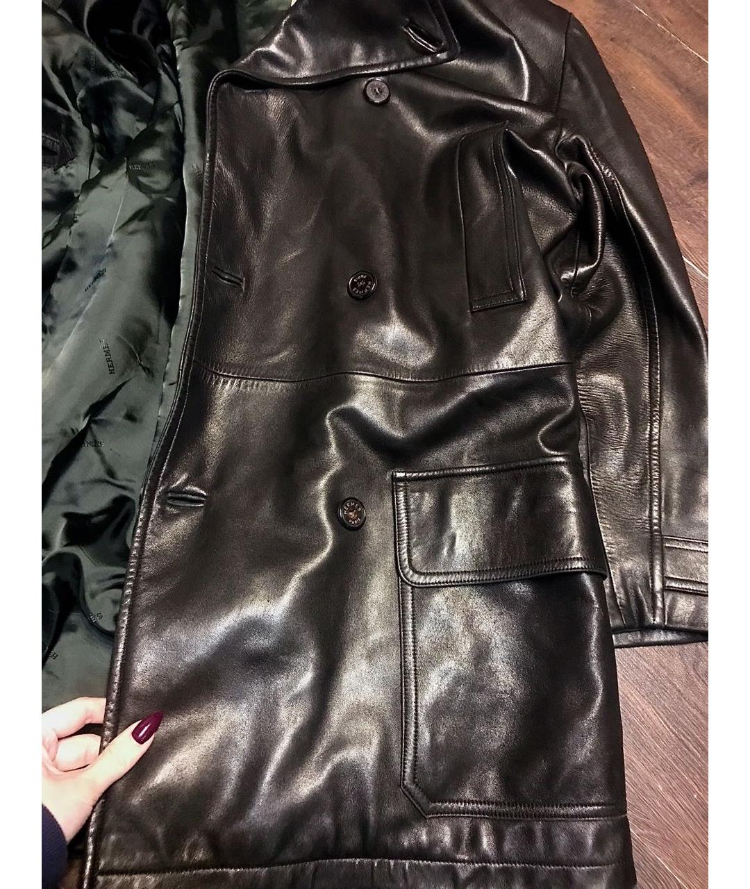 HERMES Черная кожаная куртка, фото 4