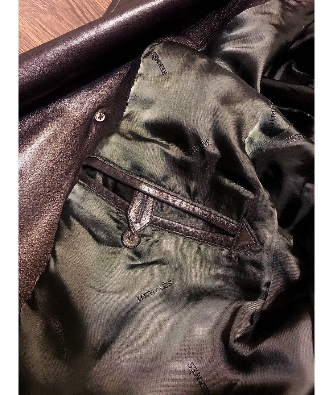 HERMES Черная кожаная куртка, фото 7