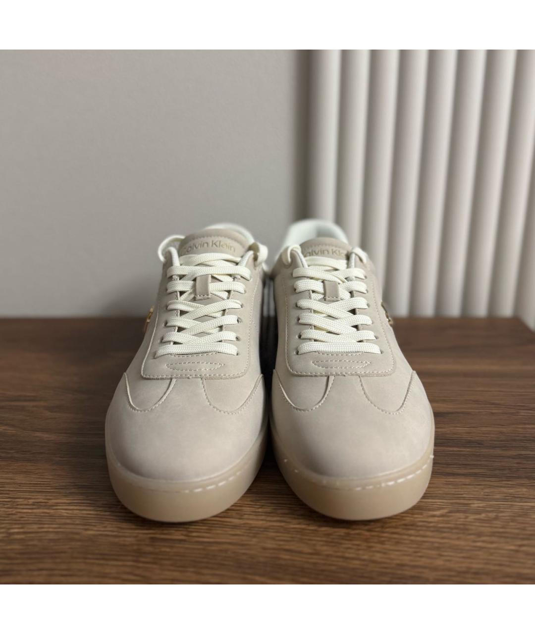 CALVIN KLEIN Бежевые кеды из искусственной кожи, фото 2