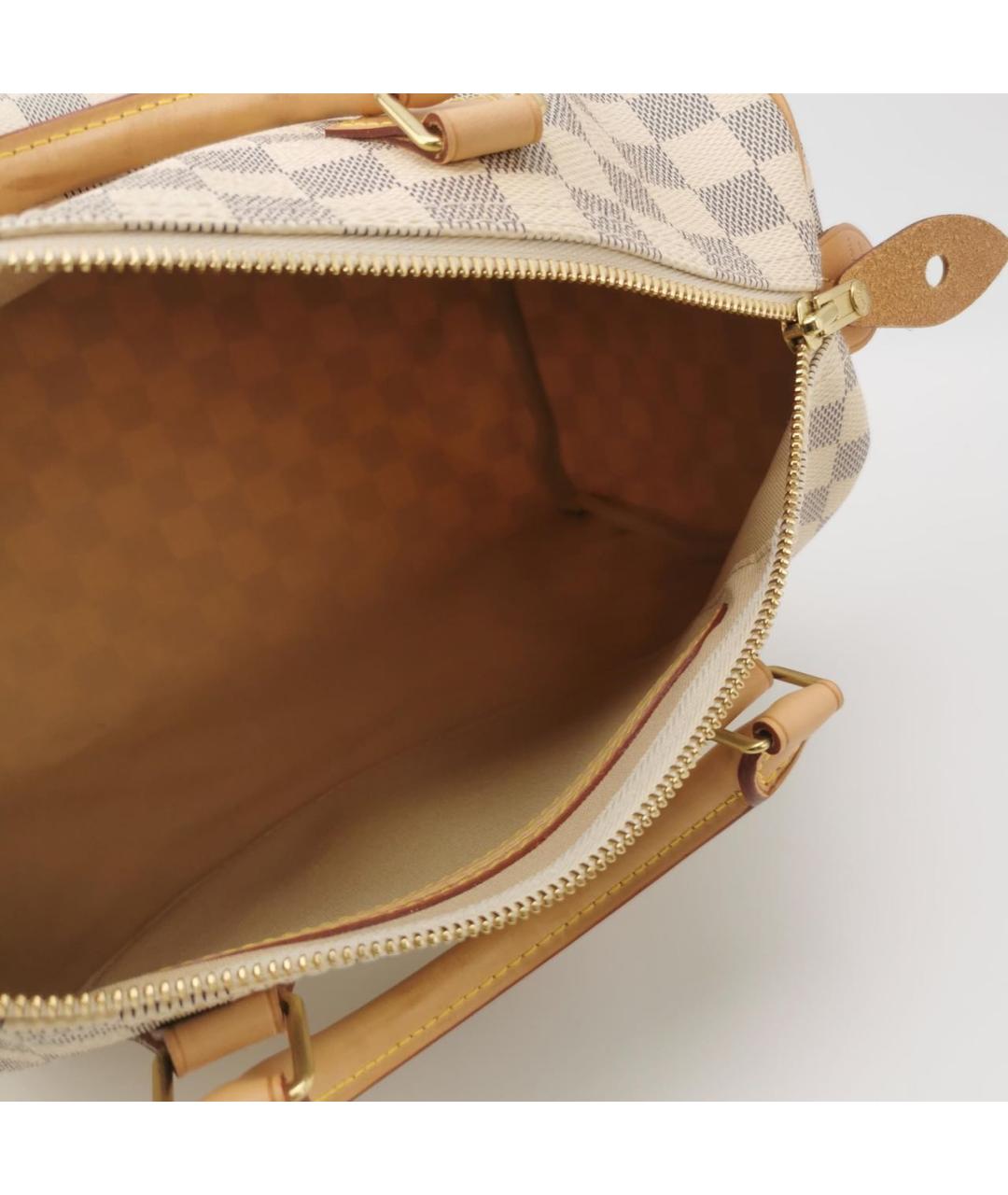 LOUIS VUITTON Бежевая кожаная сумка с короткими ручками, фото 6