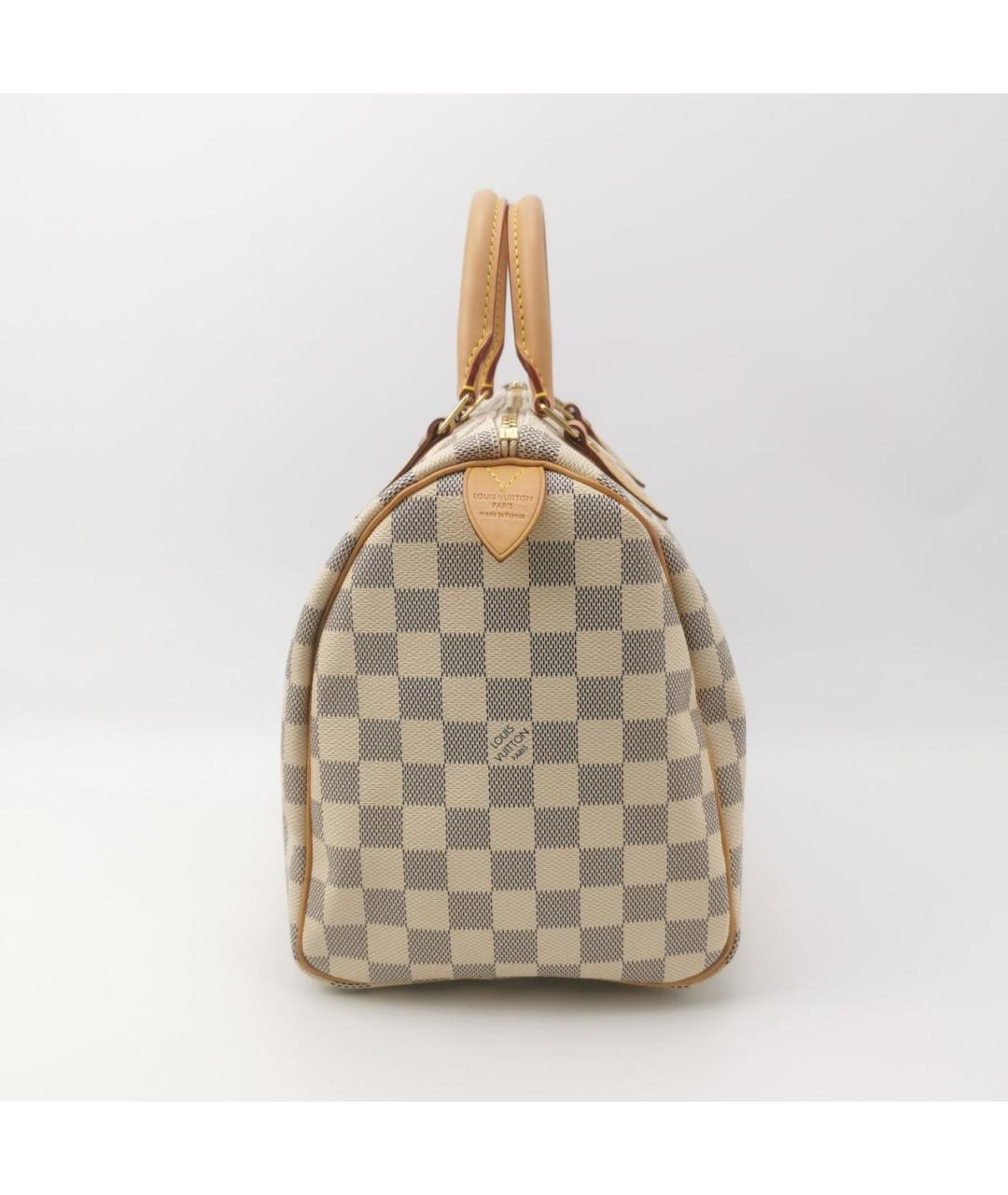 LOUIS VUITTON Бежевая кожаная сумка с короткими ручками, фото 3