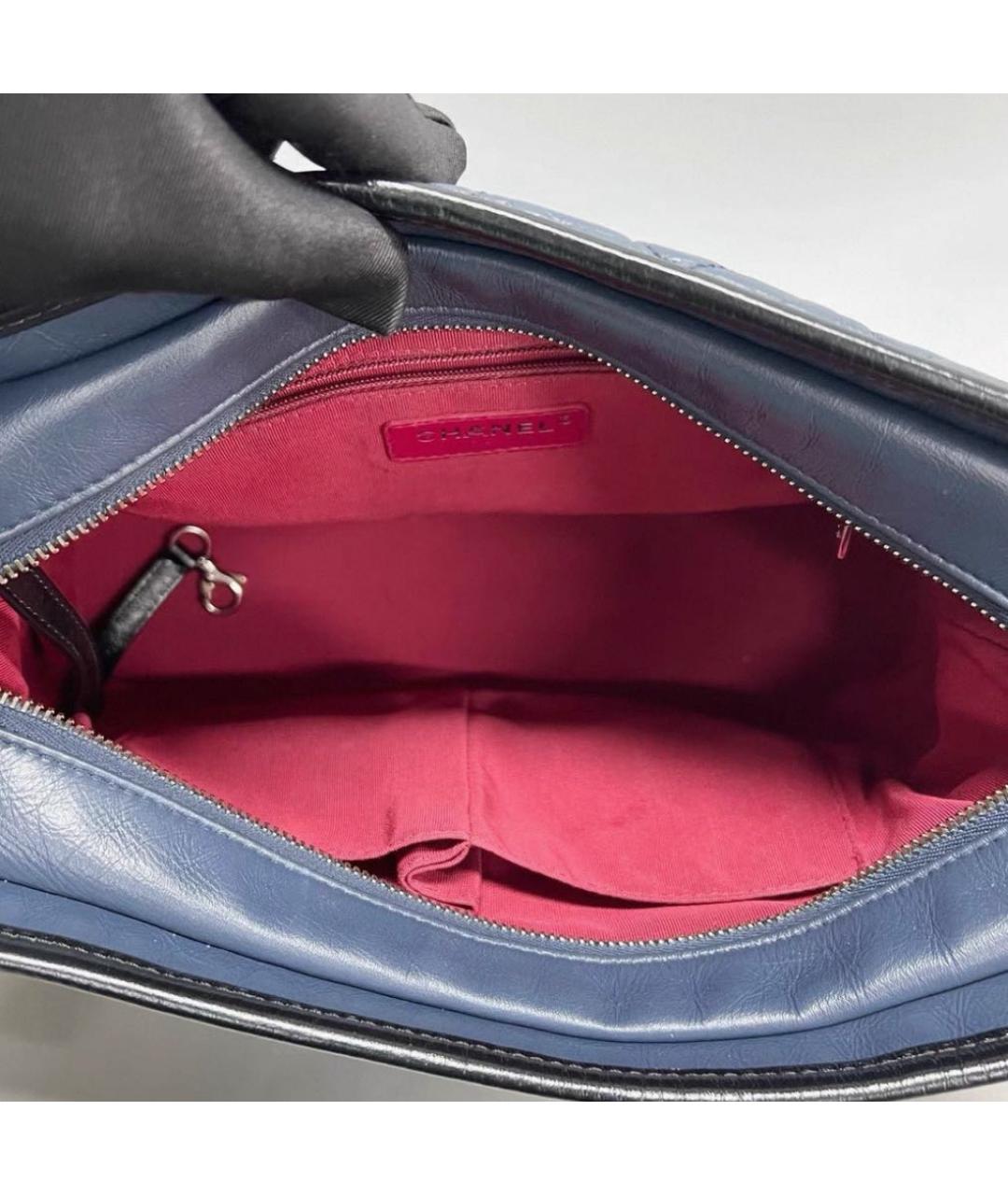CHANEL Синяя кожаная сумка через плечо, фото 4