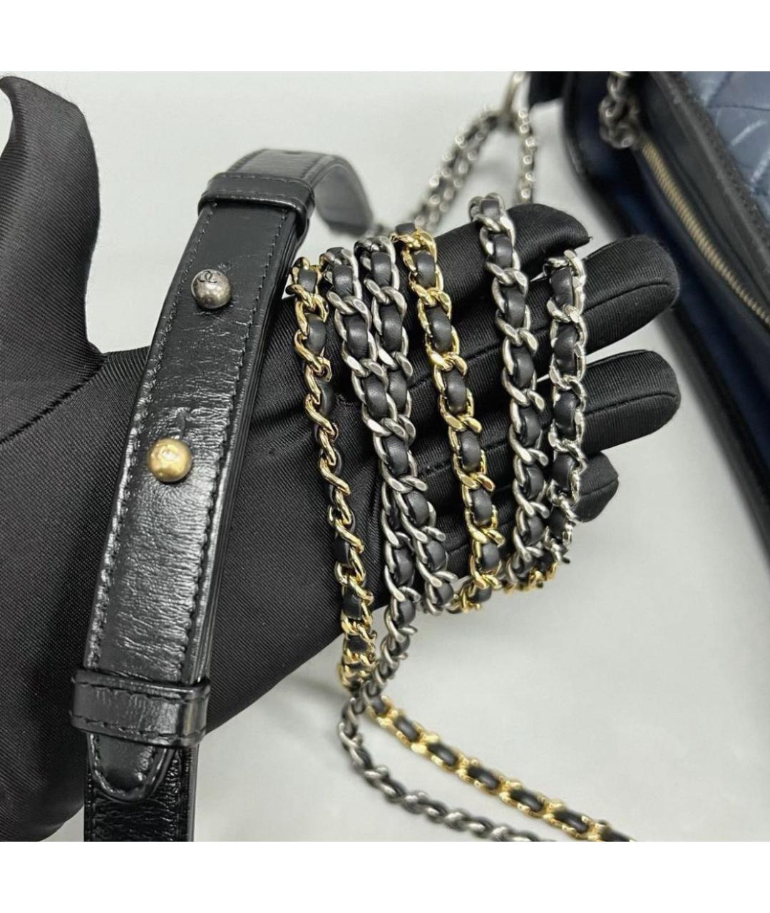 CHANEL Синяя кожаная сумка через плечо, фото 3