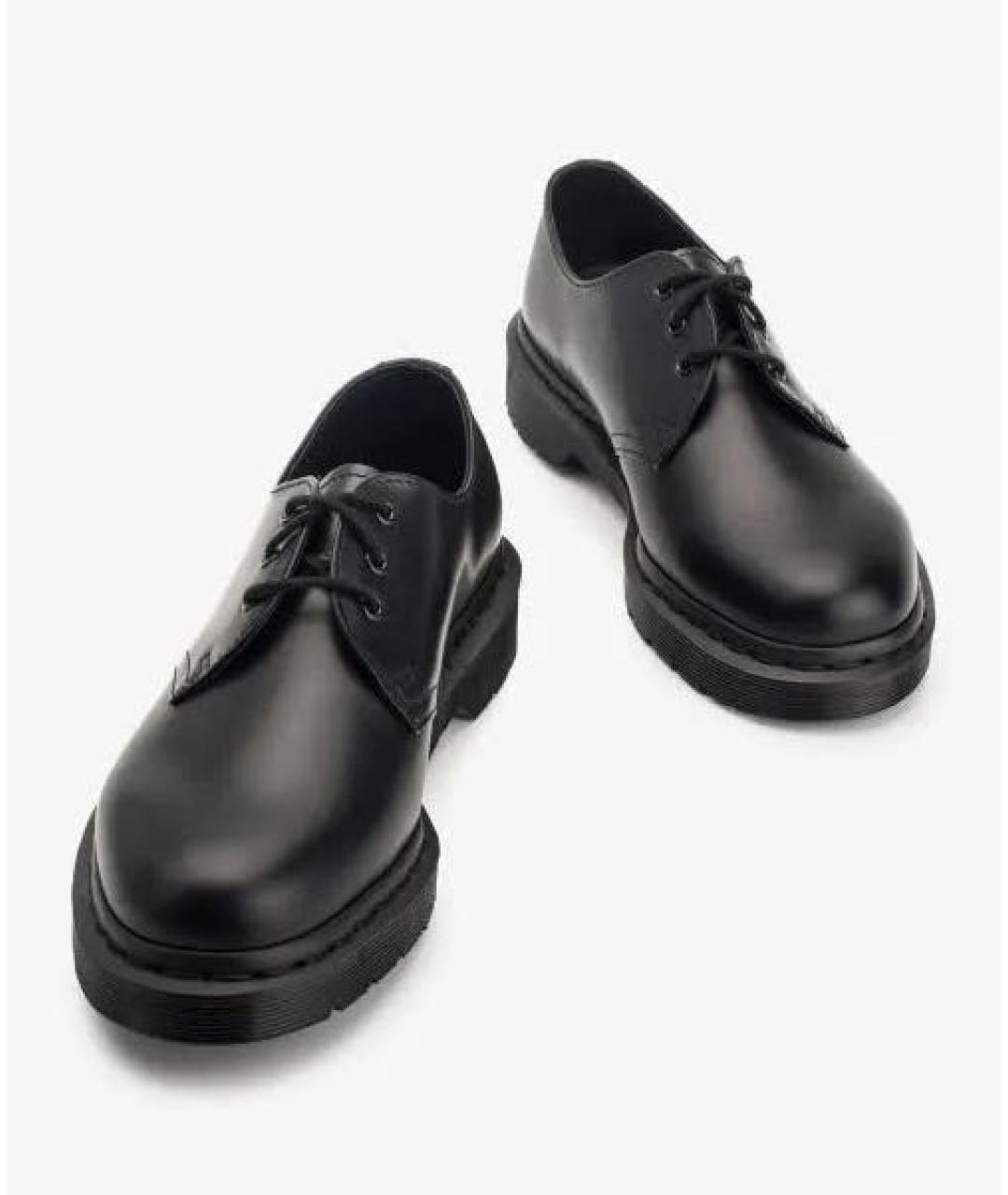 DR. MARTENS Черные кожаные низкие ботинки, фото 2