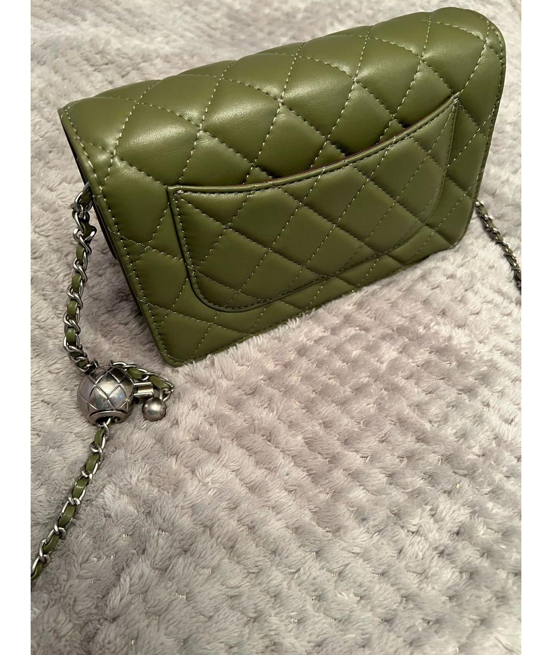 CHANEL Хаки кожаная сумка через плечо, фото 2