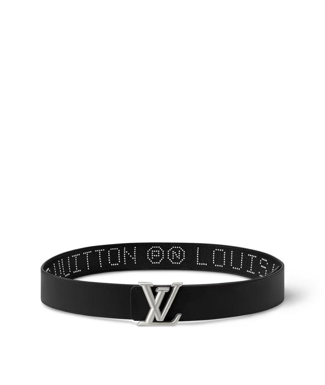 LOUIS VUITTON Черный кожаный ремень, фото 3