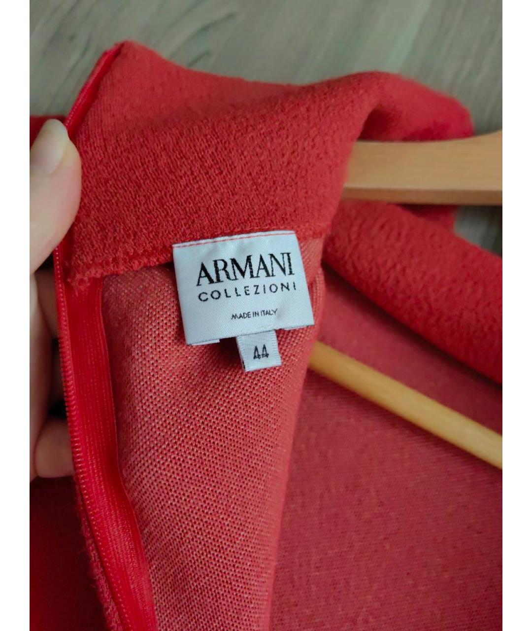 ARMANI COLLEZIONI Красное хлопковое повседневное платье, фото 3