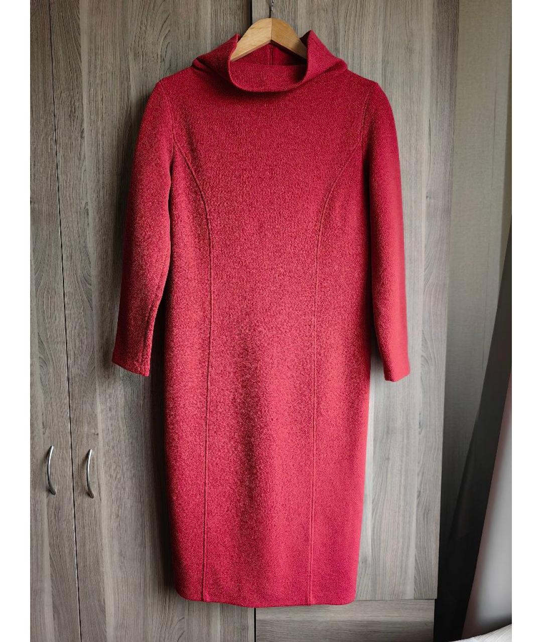 ARMANI COLLEZIONI Красное хлопковое повседневное платье, фото 5