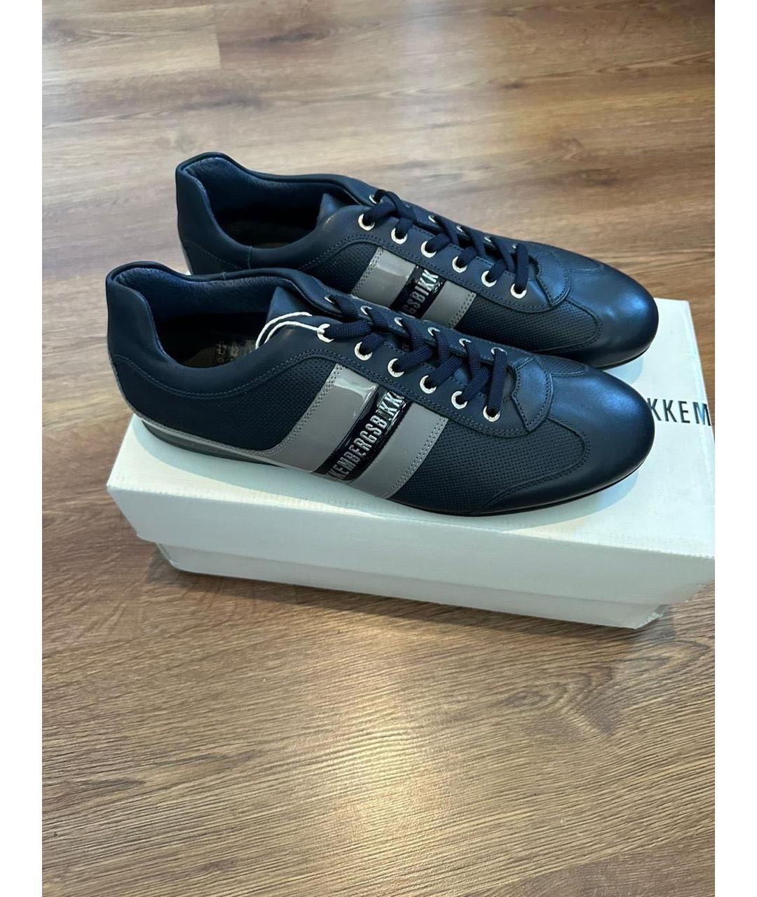 BIKKEMBERGS Черные кожаные низкие кроссовки / кеды, фото 7