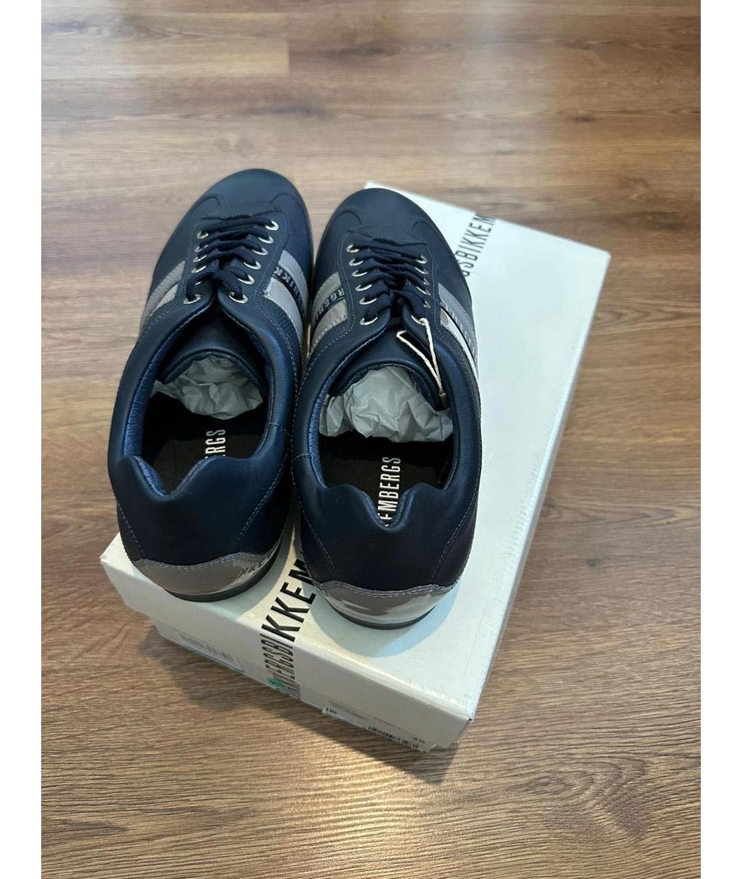 BIKKEMBERGS Черные кожаные низкие кроссовки / кеды, фото 5