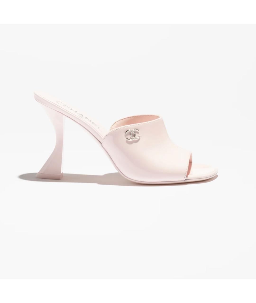 CHANEL Розовые босоножки из лакированной кожи, фото 3
