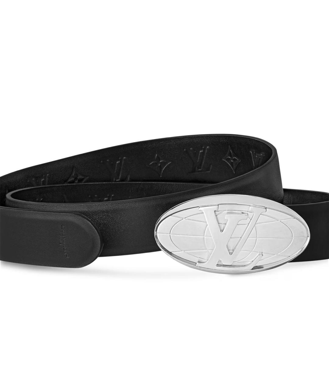 LOUIS VUITTON Черный кожаный ремень, фото 2