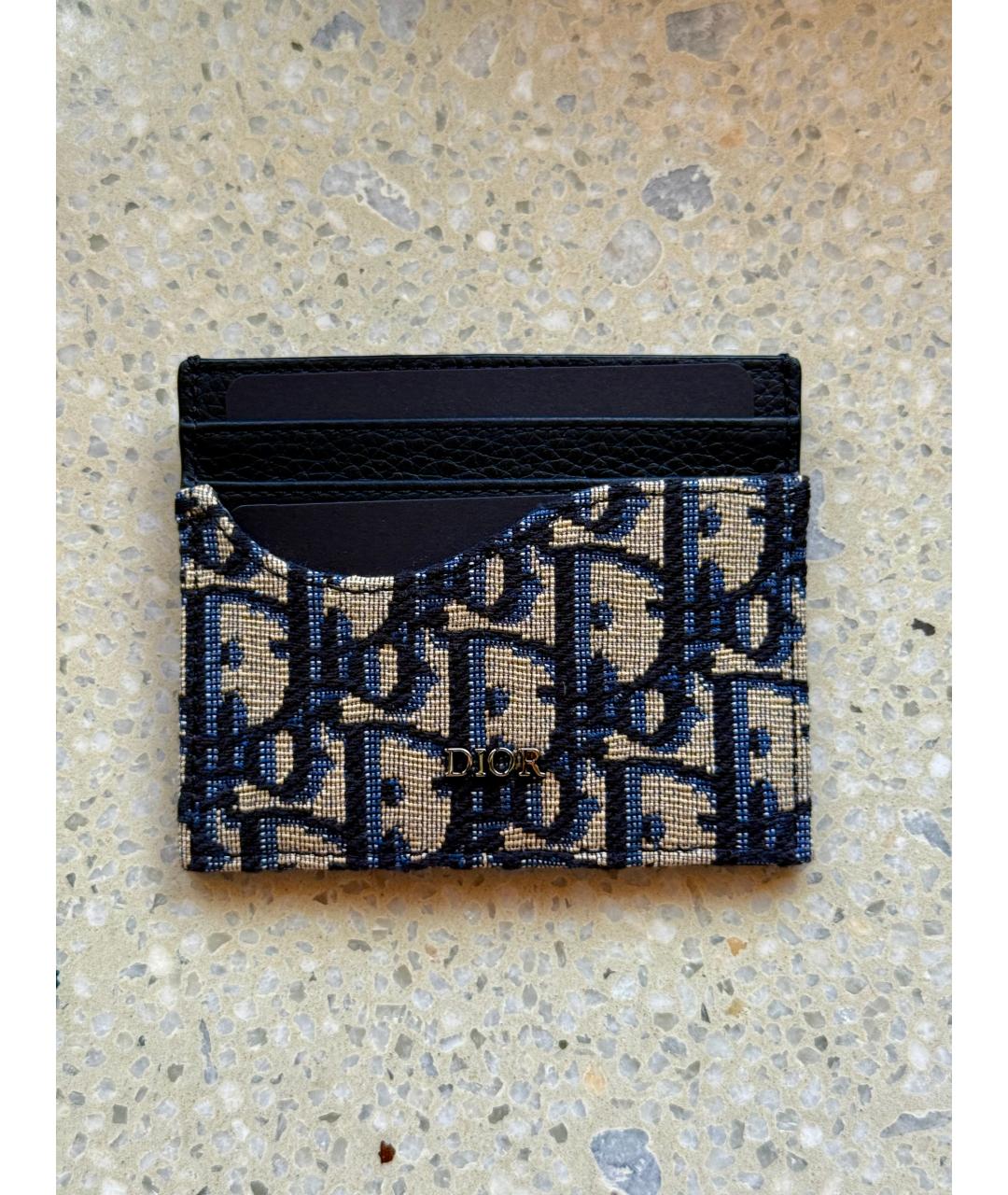 CHRISTIAN DIOR Синий кожаный кардхолдер, фото 8