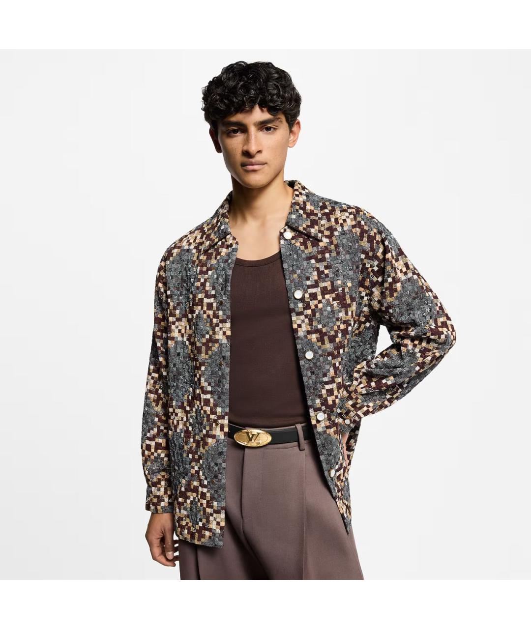 LOUIS VUITTON Коричневый кожаный ремень, фото 4