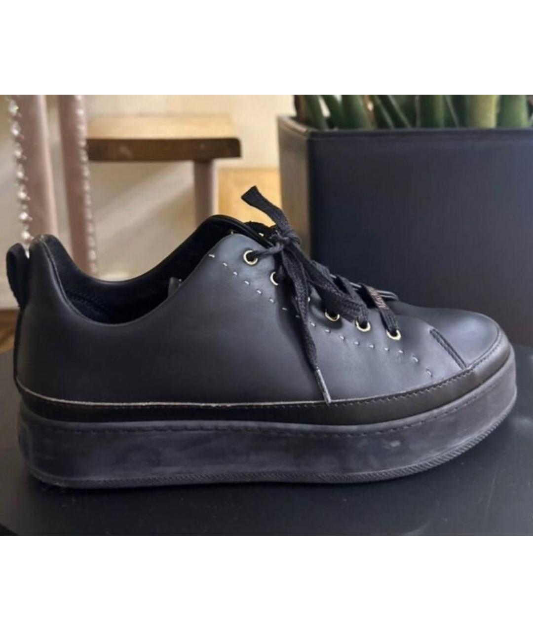 MAX MARA Черные кожаные кроссовки, фото 8