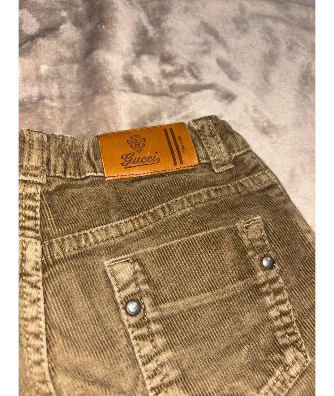 GUCCI Коричневые хлопковые брюки и шорты, фото 4
