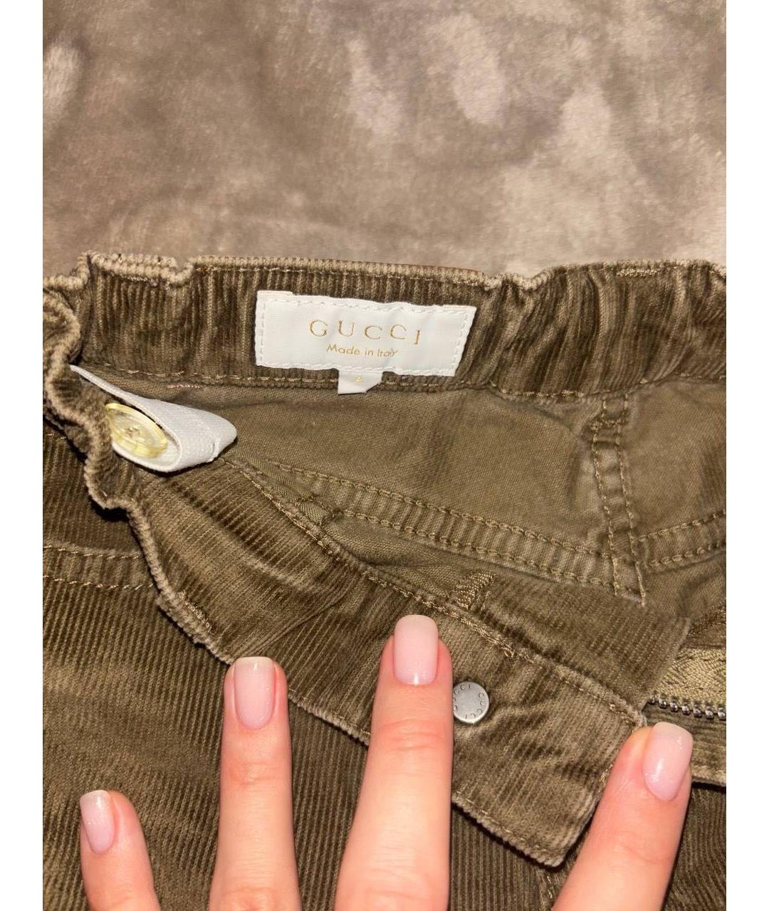 GUCCI Коричневые хлопковые брюки и шорты, фото 3