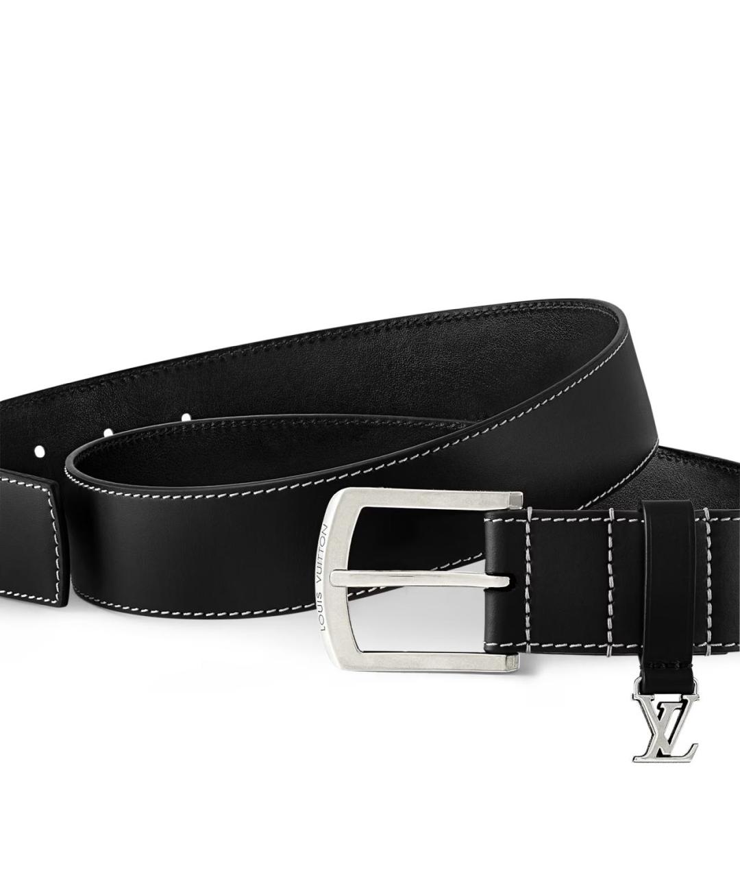 LOUIS VUITTON Черный кожаный ремень, фото 2