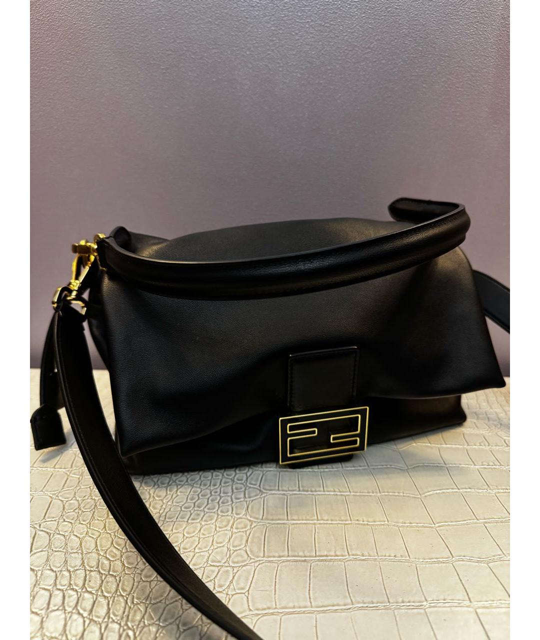 FENDI Черная кожаная сумка через плечо, фото 3