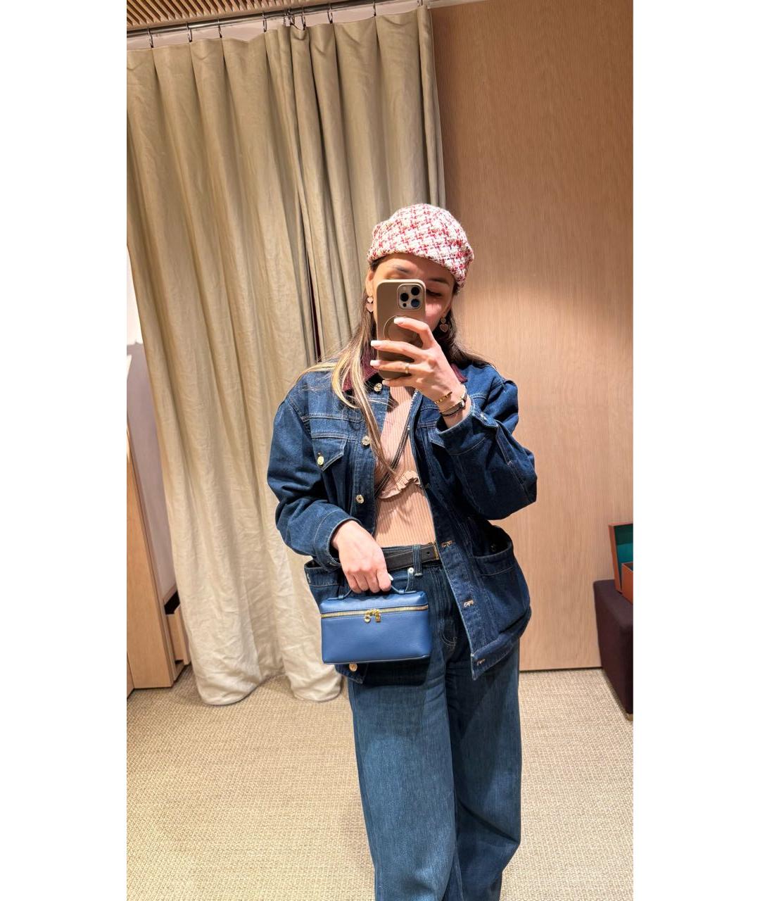 LORO PIANA Синяя кожаная сумка через плечо, фото 3