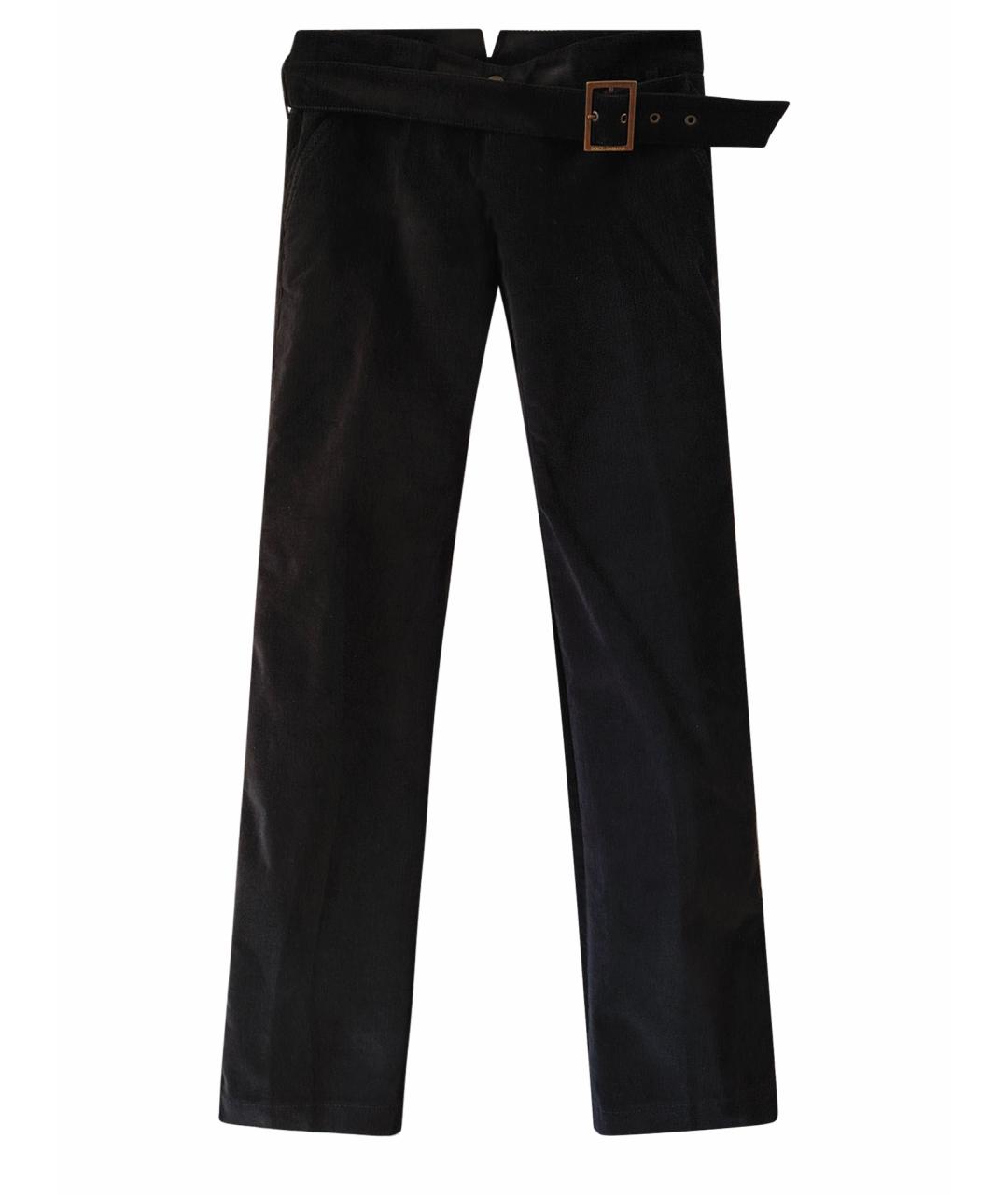 DOLCE&GABBANA Черные хлопковые прямые брюки, фото 1