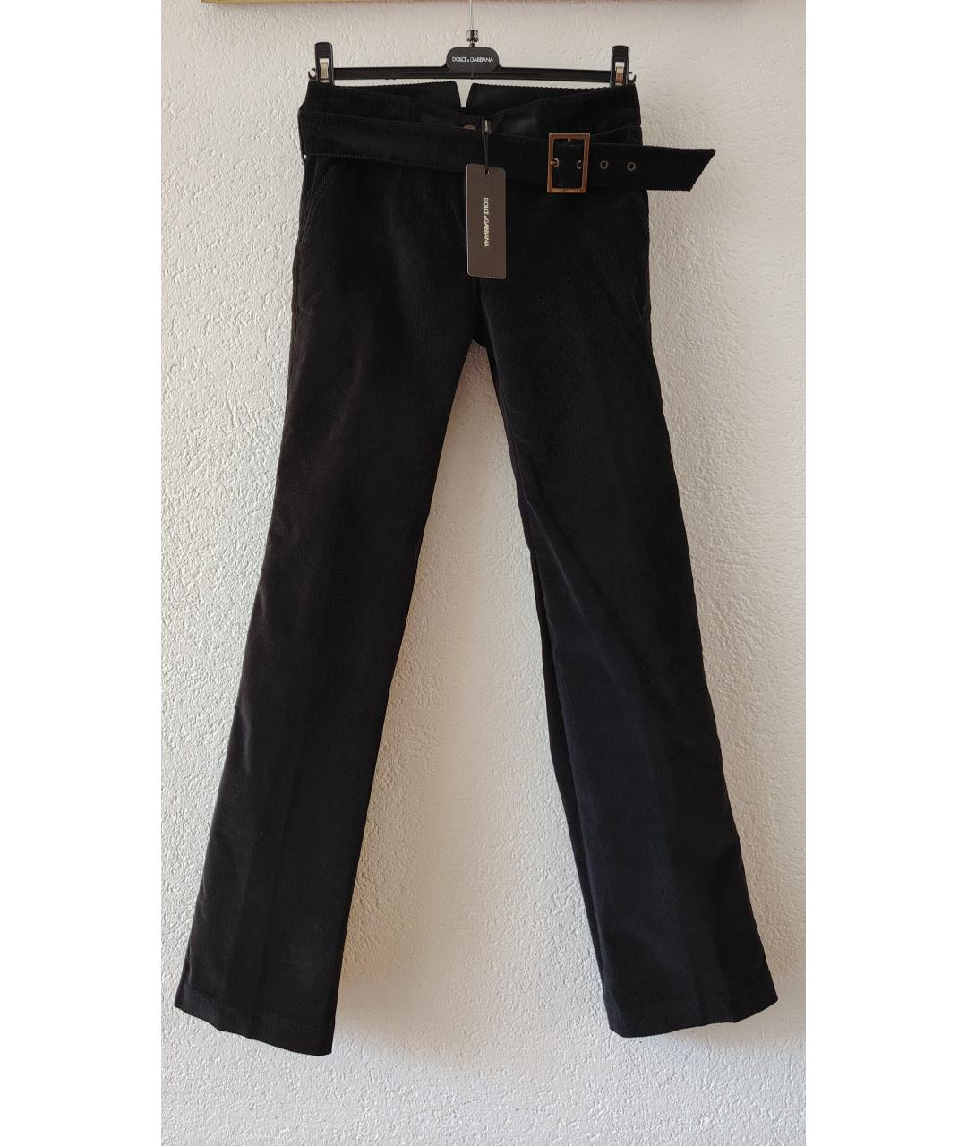 DOLCE&GABBANA Черные хлопковые прямые брюки, фото 9