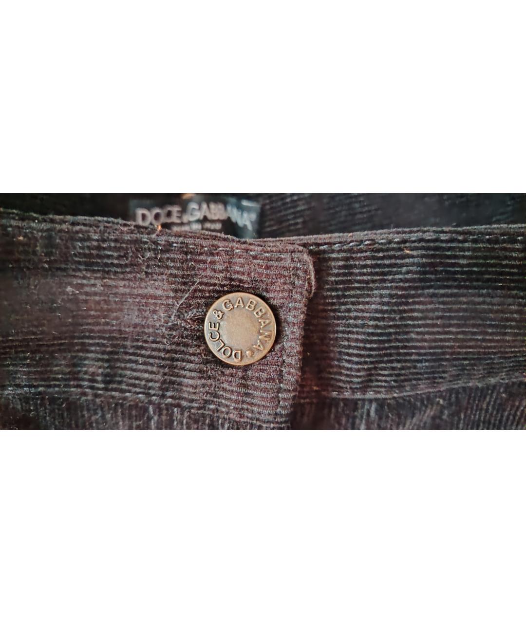 DOLCE&GABBANA Черные хлопковые прямые брюки, фото 7