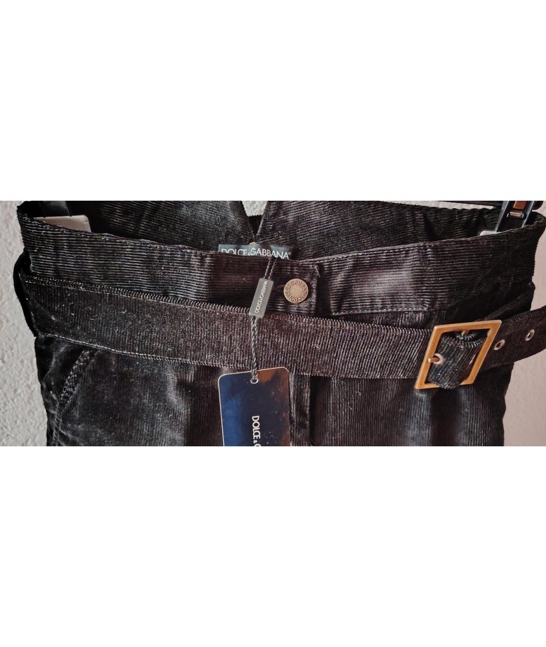 DOLCE&GABBANA Черные хлопковые прямые брюки, фото 5