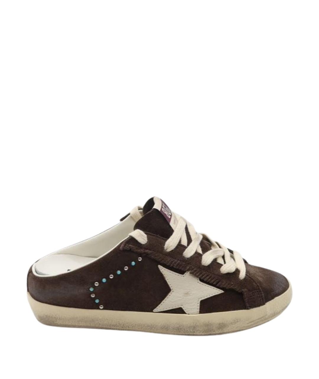 GOLDEN GOOSE DELUXE BRAND Коричневые замшевые мюли, фото 1