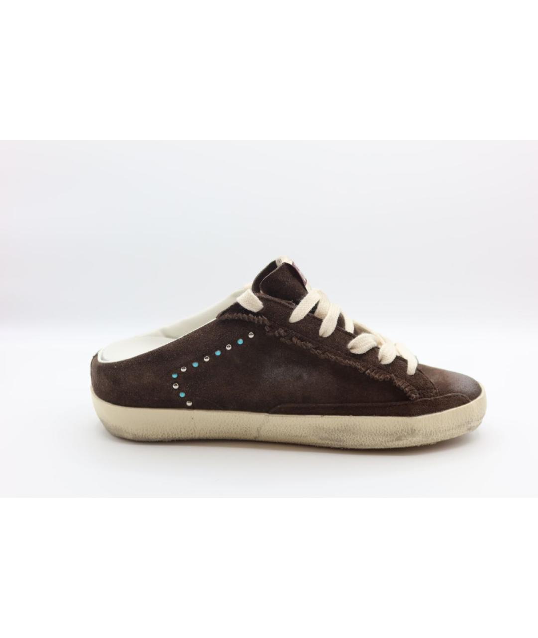 GOLDEN GOOSE DELUXE BRAND Коричневые замшевые мюли, фото 4