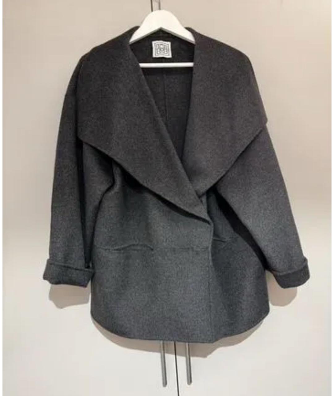 TOTEME Антрацитовое шерстяное пальто, фото 4
