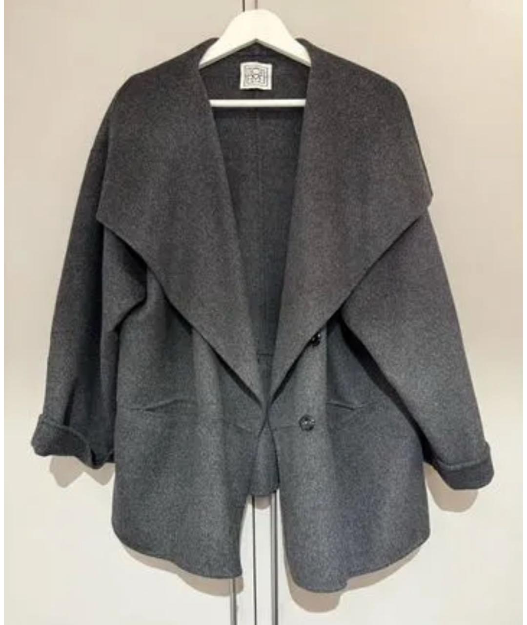 TOTEME Антрацитовое шерстяное пальто, фото 6