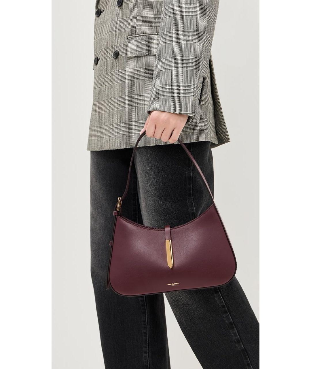 DEMELLIER Бордовая кожаная сумка с короткими ручками, фото 8
