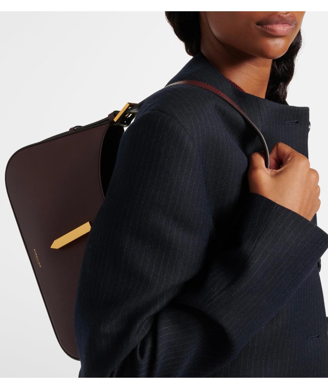 DEMELLIER Бордовая кожаная сумка с короткими ручками, фото 2