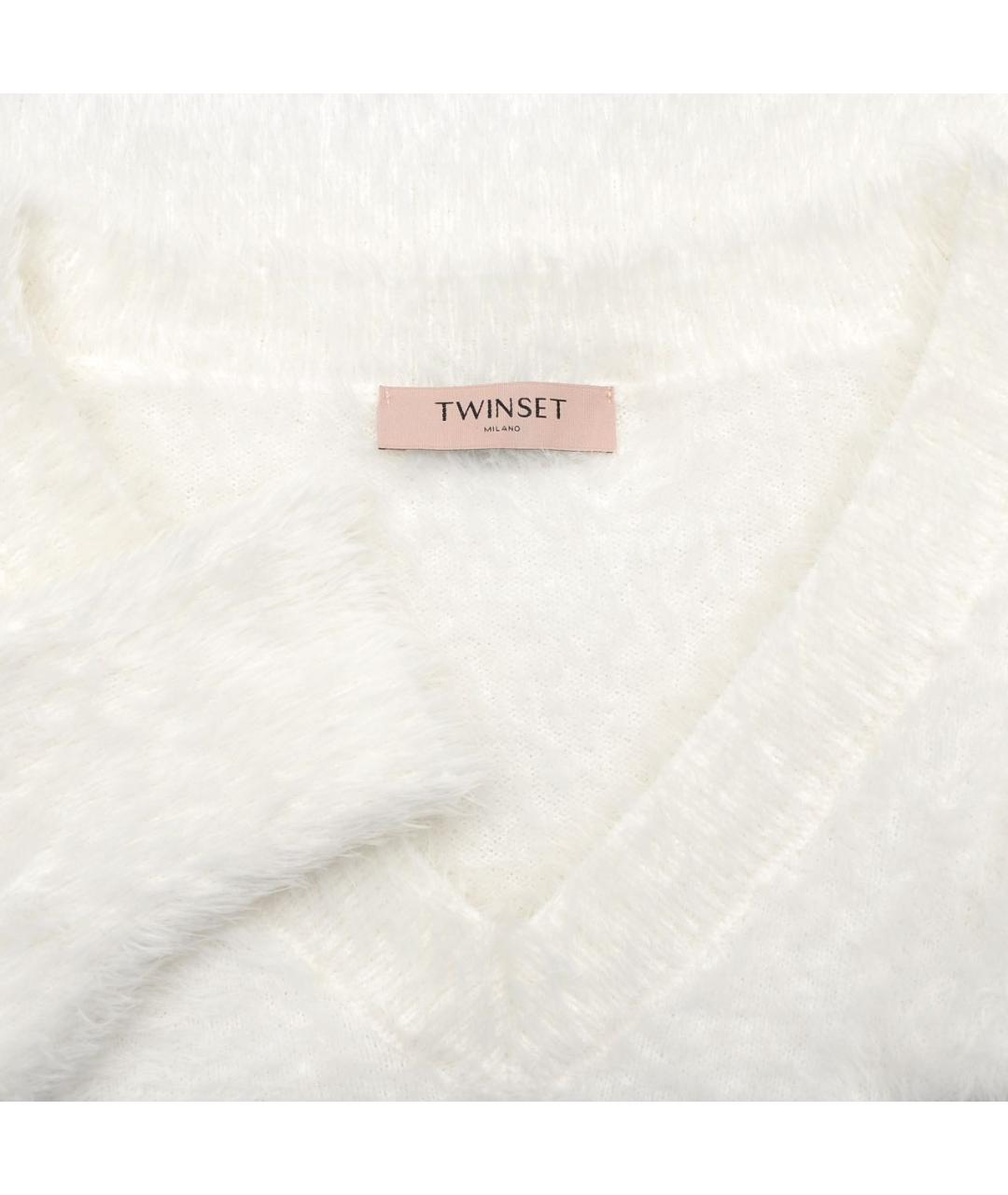 TWIN-SET Белый полиамидовый джемпер / свитер, фото 3