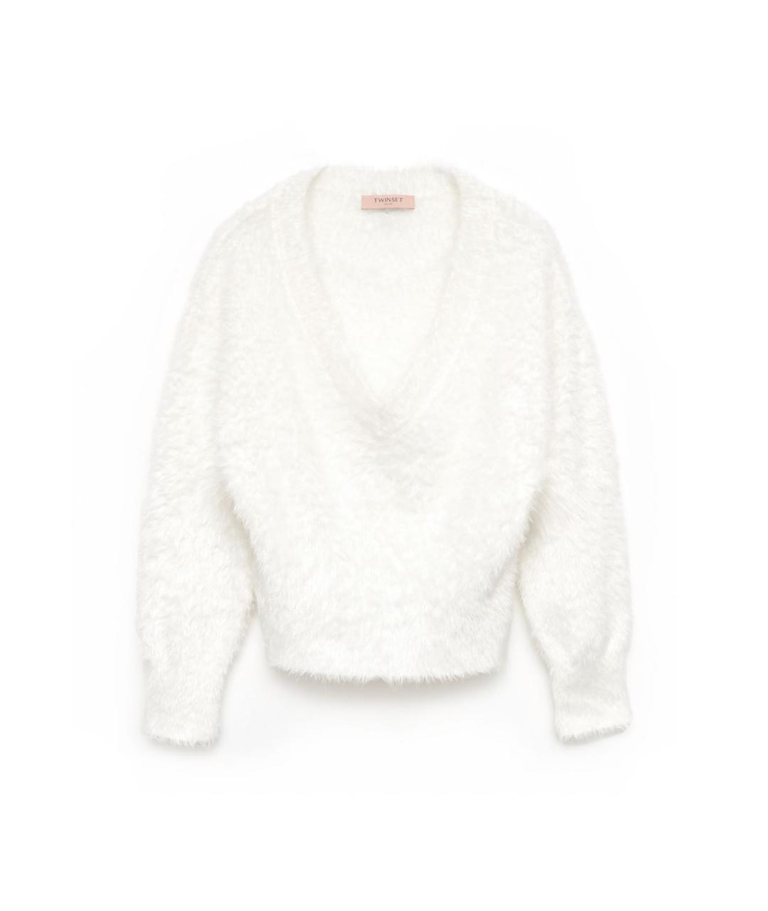 TWIN-SET Белый полиамидовый джемпер / свитер, фото 7