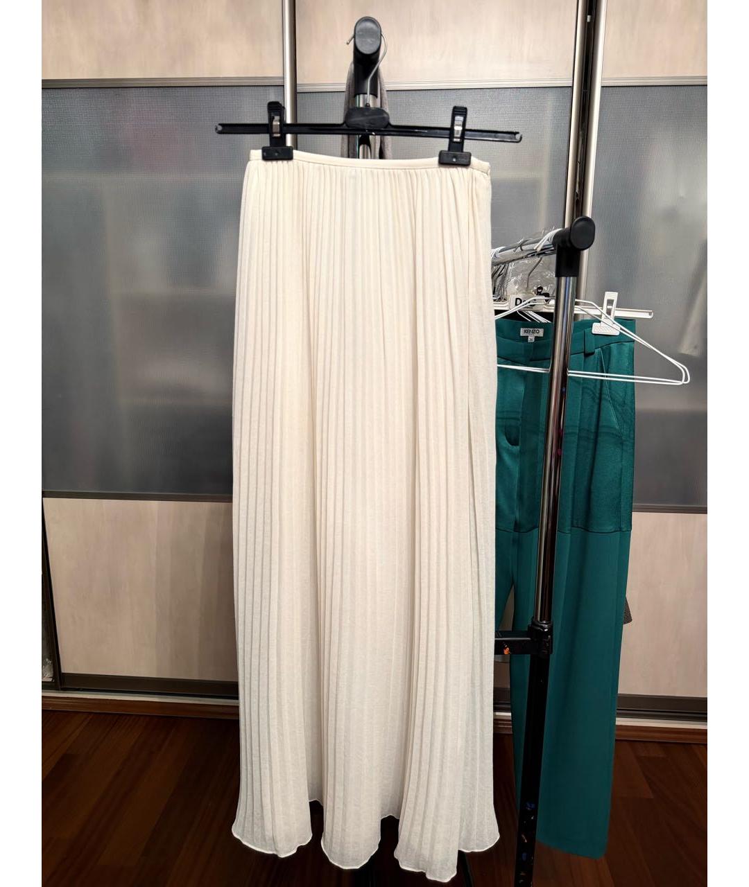 THEORY Белая полиэстеровая юбка макси, фото 2