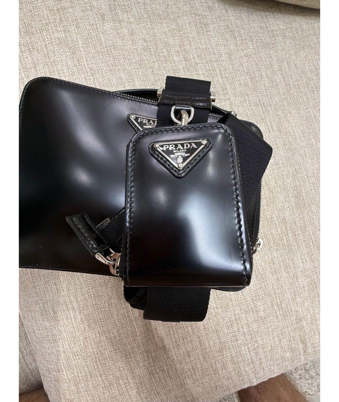 PRADA Черная кожаная сумка на плечо, фото 3