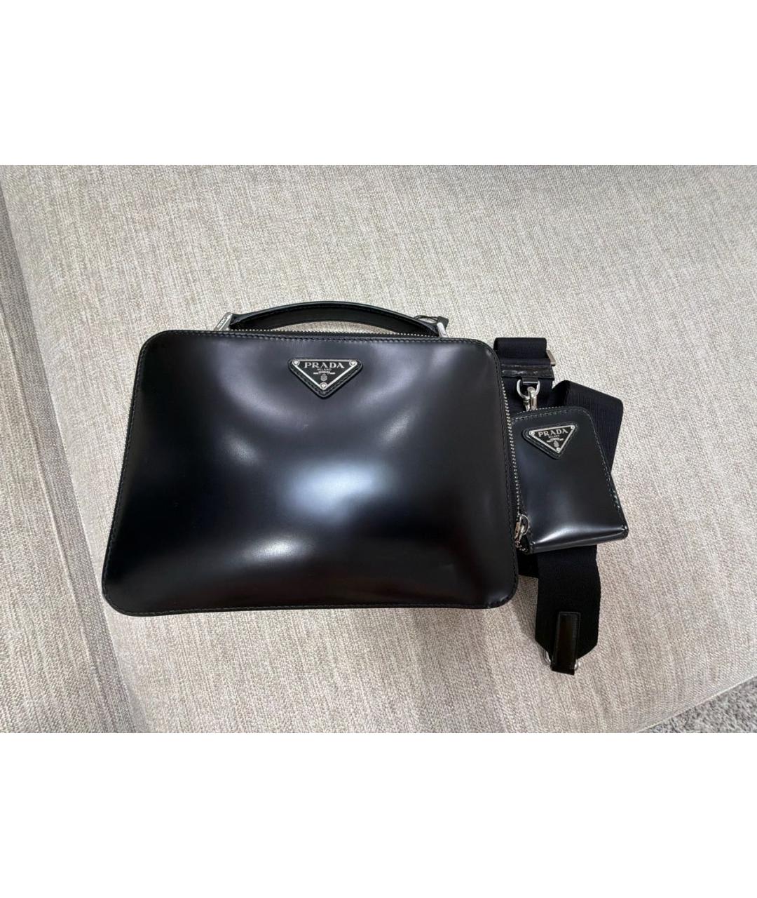 PRADA Черная кожаная сумка на плечо, фото 7