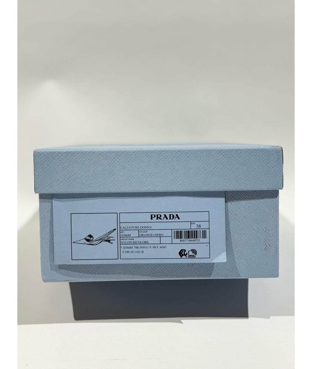 PRADA Оранжевое текстильные туфли, фото 6