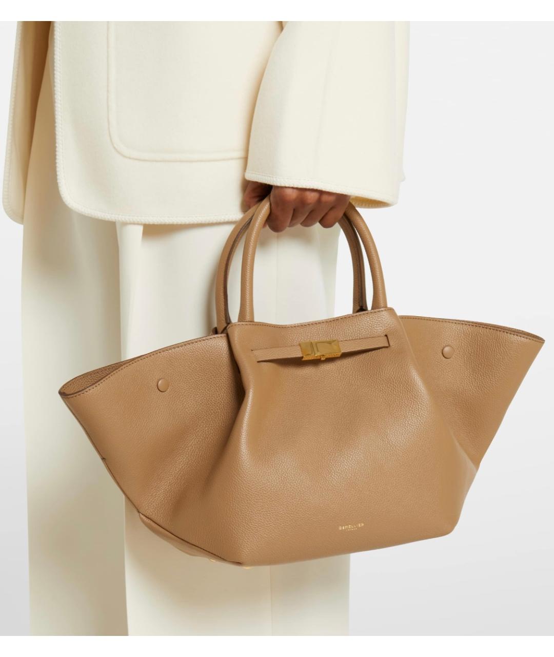 DEMELLIER Бежевая кожаная сумка тоут, фото 3