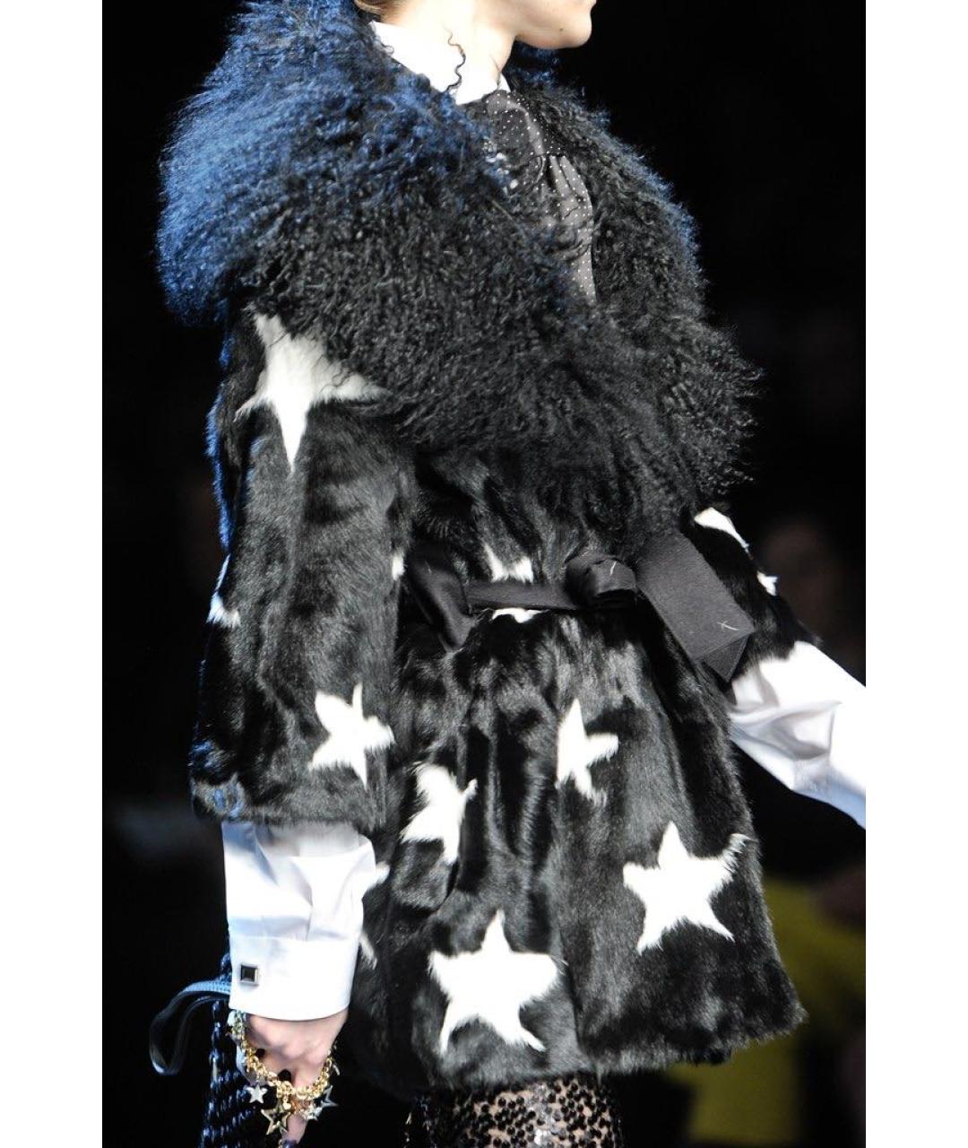 DOLCE&GABBANA Черная меховая шуба, фото 7