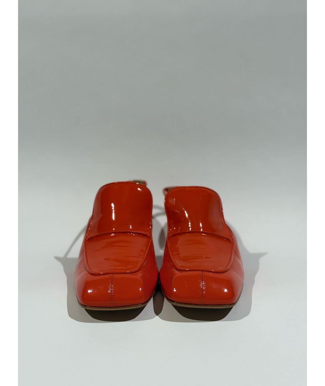 SPORTMAX Оранжевое туфли из лакированной кожи, фото 5