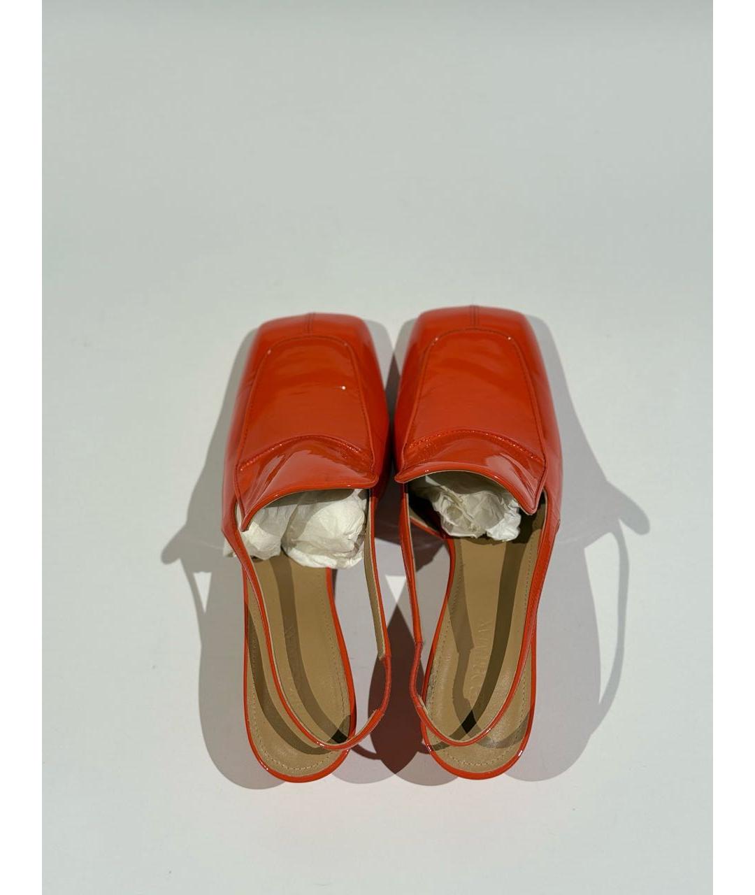 SPORTMAX Оранжевое туфли из лакированной кожи, фото 2